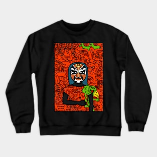 Unleash the Gangster Vibes: NFT Character - FemaleMask Doodle Al Capone Edition on TeePublic Crewneck Sweatshirt